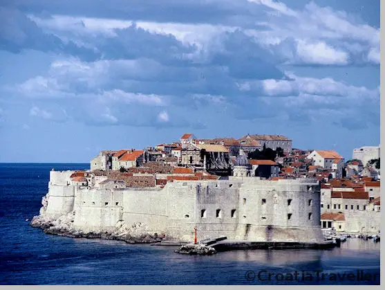 View of Dubrovnik's walls from the sea
